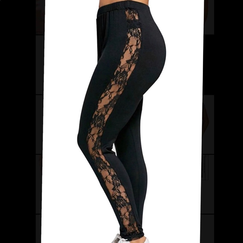 Black leggings lace down sides